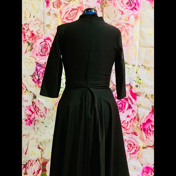 50s style Black Cocktail Dress - Picture 4 of 5